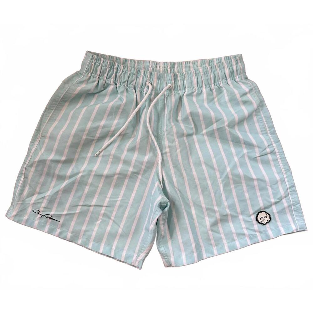 Danny Duncan Striped Swim Trunks - Mint Green & White